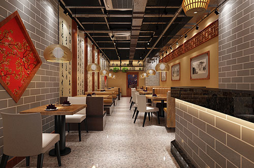 天门传统中式餐厅餐馆装修设计效果图